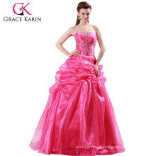 2015 Rose Red elegant long Wedding Dresses CL4482